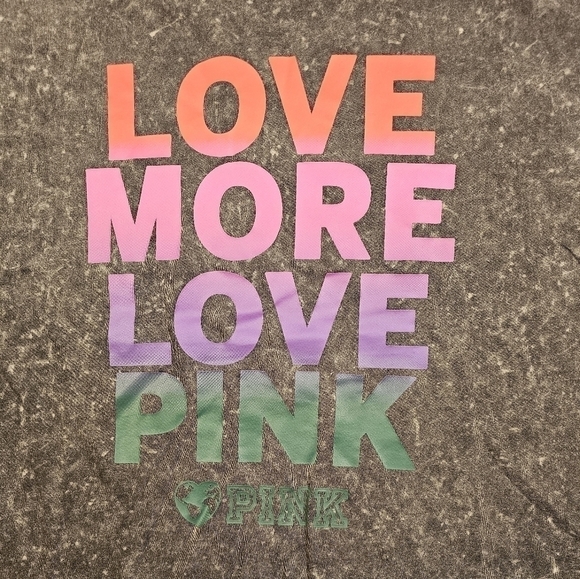 Victoria's Secret PINK Oversized Logo T-shirt Grey NWT - Picture 4 of 4